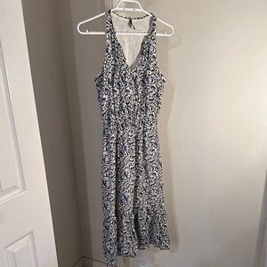 Stetson Navy and White Floral Midi Dress